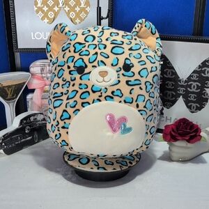 Squishmallows - 16" Emango The  Leopard Plush with Blue and Pink Hearts